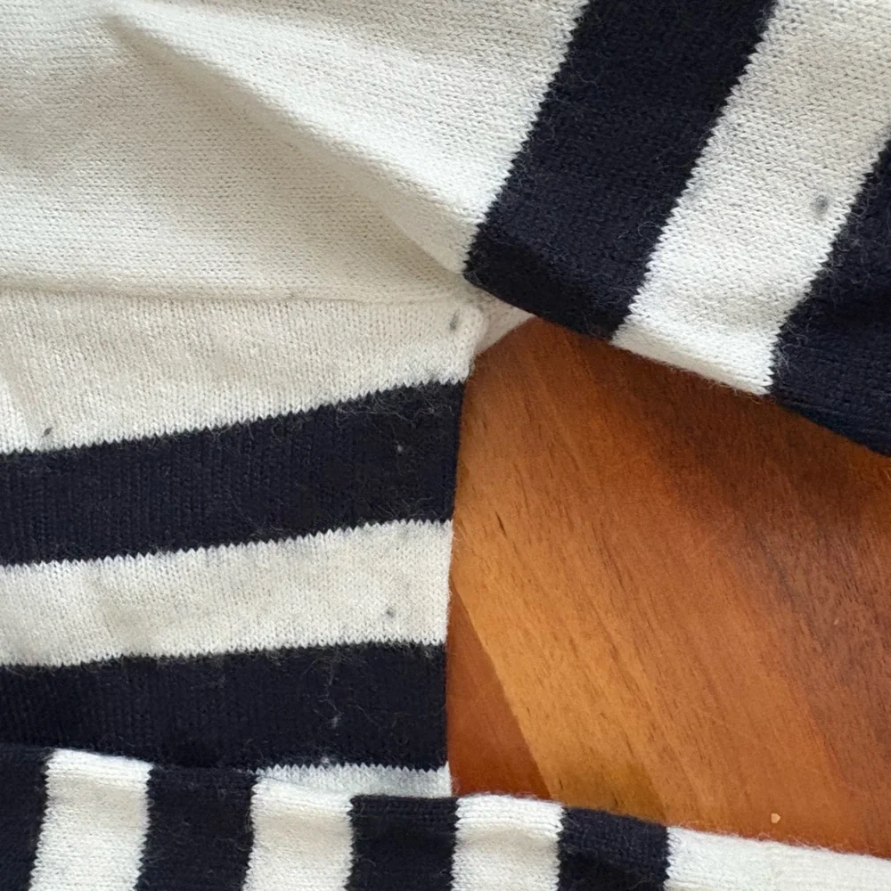 AYR Lofty Softie Sweater in Black and White Stripes, ECU - Picture 5 of 10